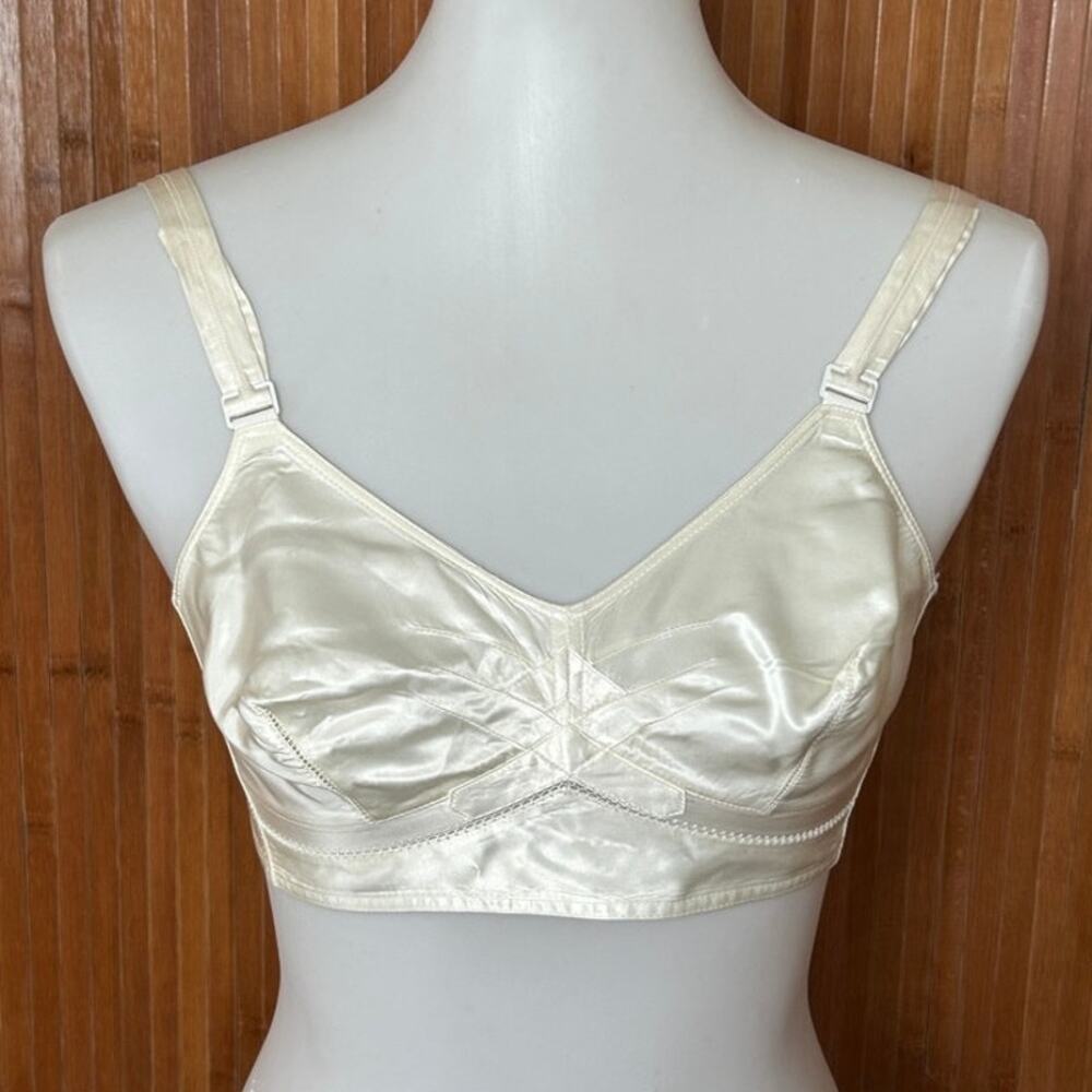 Vintage 1940s Maidenform Allo-Ette Satin Bra Size 34B Rare